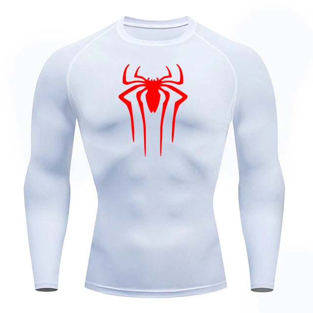 Camiseta de Compressão da Aranha para Esportes e Treinos, Mangas compridas - LOJA COMPANY FOX