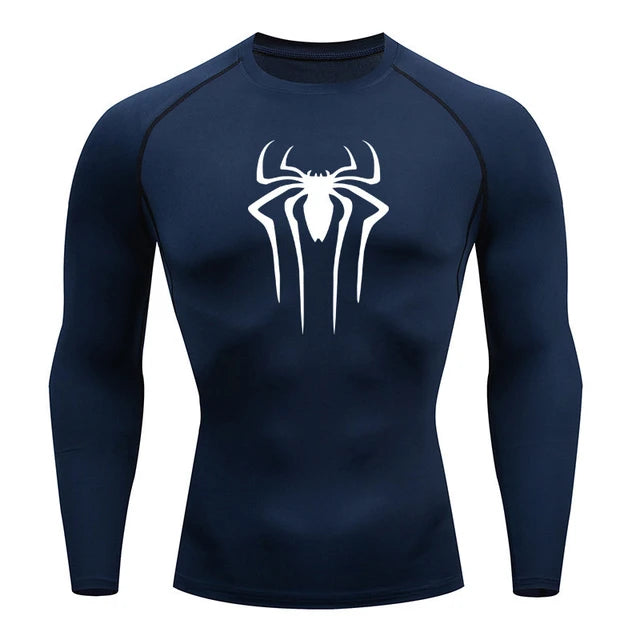 Camiseta de Compressão da Aranha para Esportes e Treinos, Mangas compridas - LOJA COMPANY FOX