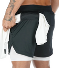 Shorts Quick Dry Camo Running para homens, esportes de ginástica, treino, fitness, jogging, calças curtas, verão, 2 em 1 - LOJA COMPANY FOX