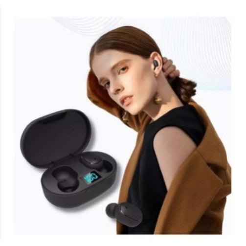 Fone de ouvido sem fio E6s e A6s Bluetooth 5.0 Tws Preto - LOJA COMPANY FOX